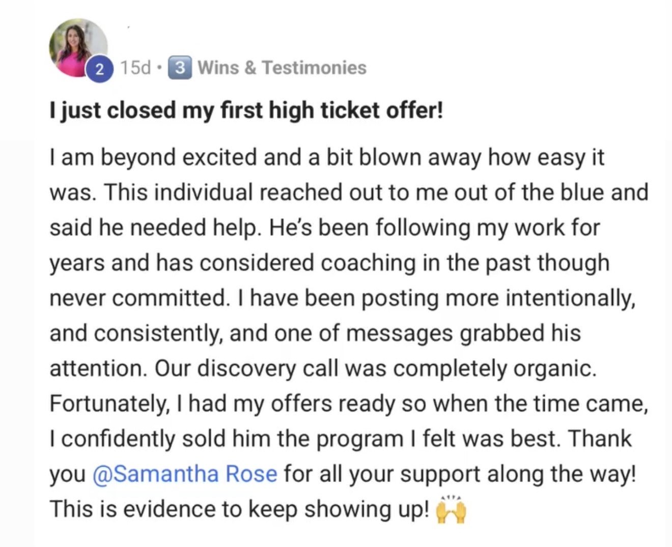 BANKROLLS post: I just closed my first high ticket offer